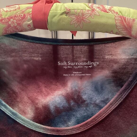 Soft Surroundings Tie Dye Tunic Top Sz M Long Sleeve Buttery Soft - Picture 2 of 6
